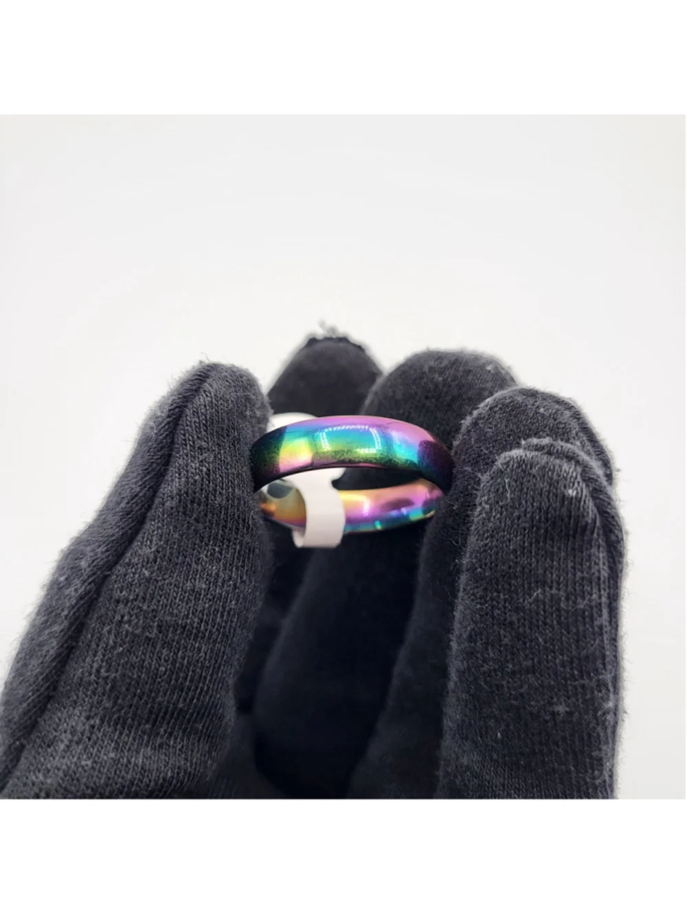 Men's US Size 11.75 Stainless Steel Rainbow Iridescent Band Ring – Unisex – NWOT